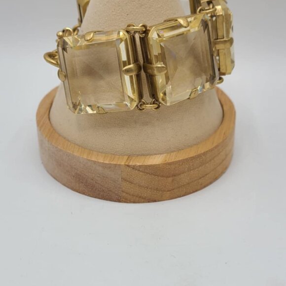 J Crew Chunky Gold Crystal Bracelet - Picture 7 of 13